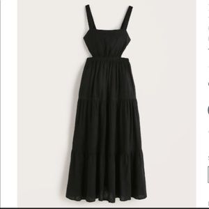 Abercrombie Linen-Blend Cutout Midaxi Dress